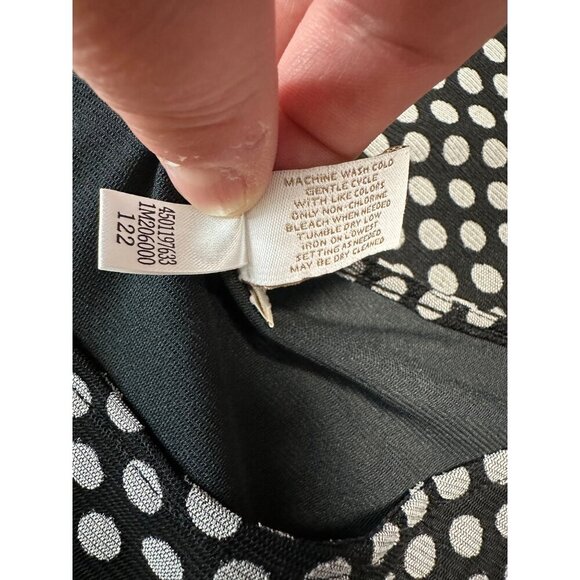 Chico's Black Cream Polka Dot Long Sheer Sleeve Blouse Size 2 US L - Picture 6 of 8